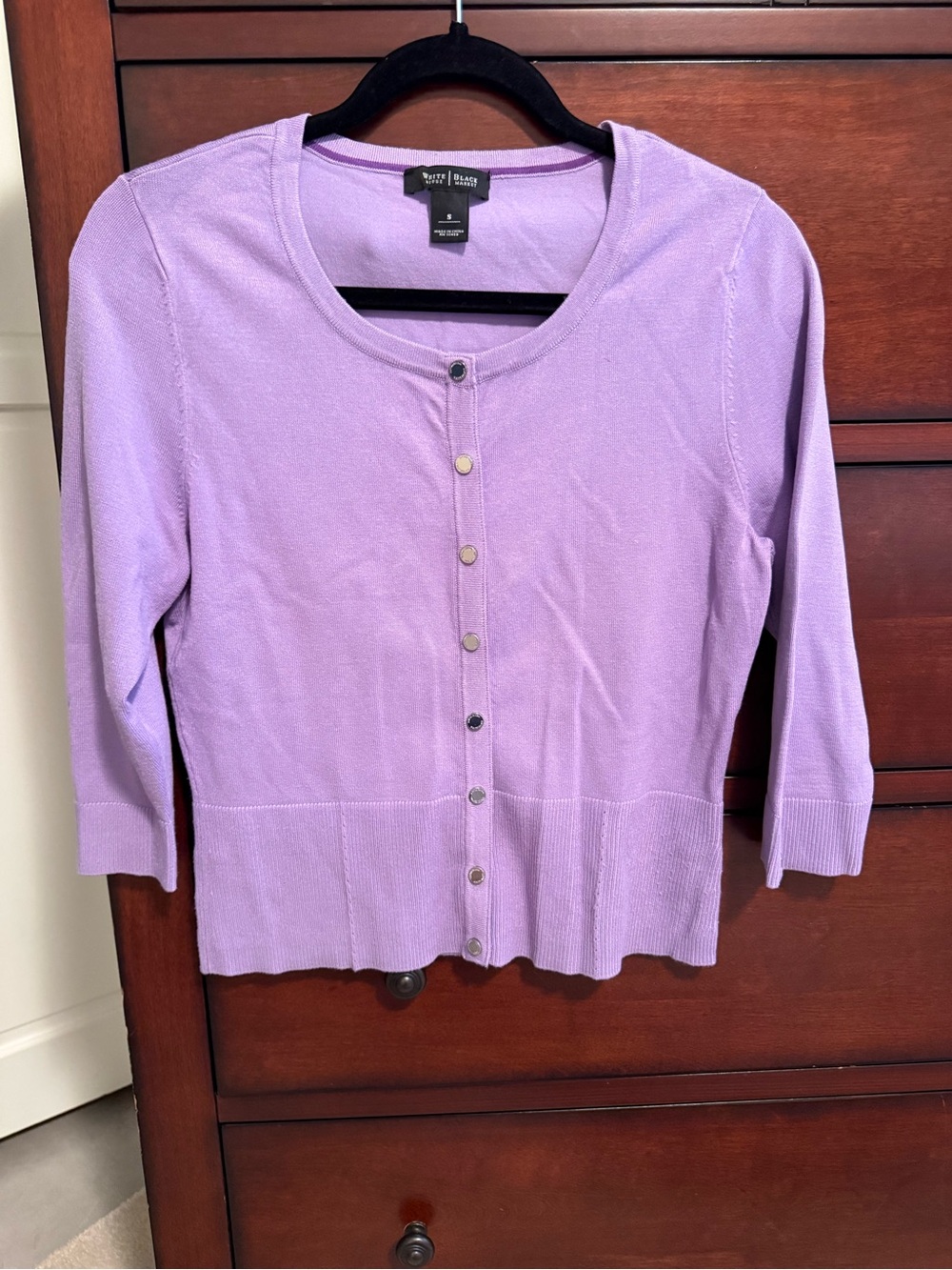 White House Black Market Lavender Button-Front Women's Cardigan